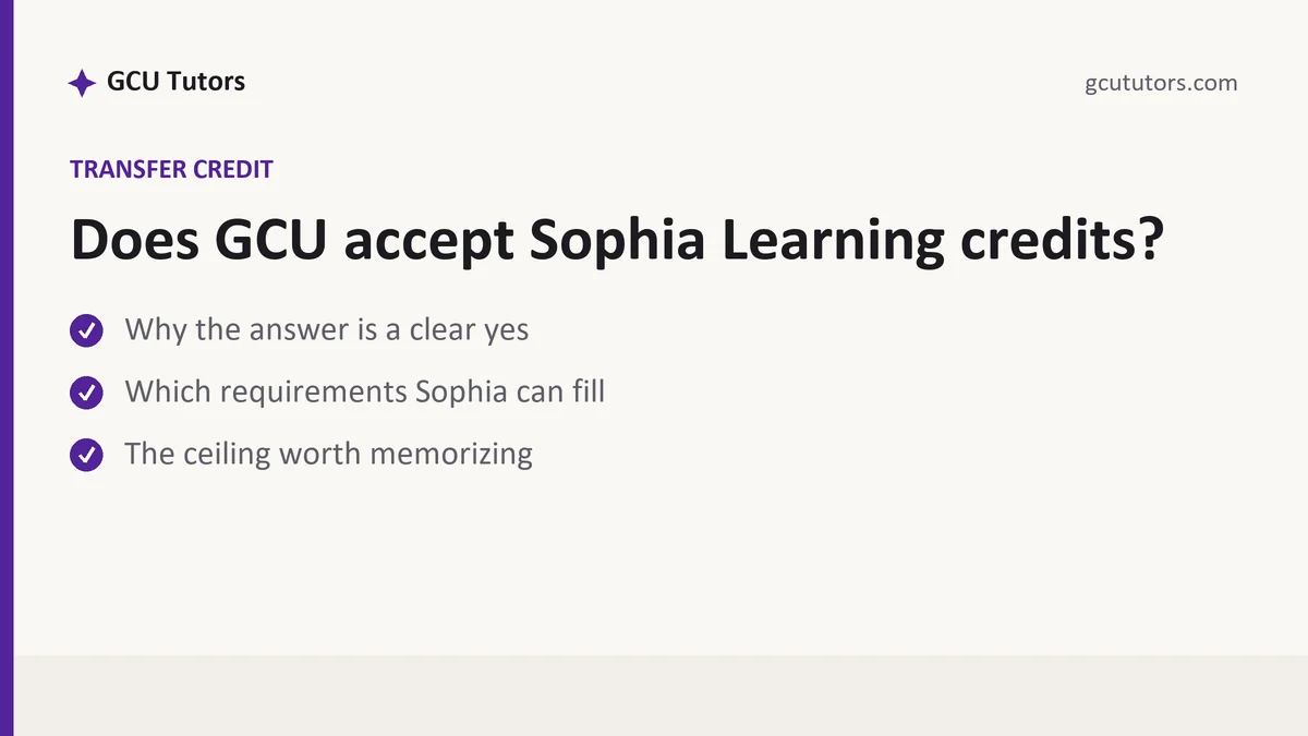 Does GCU accept Sophia Learning credits?, a GCU student guide, from GCU Tutors
